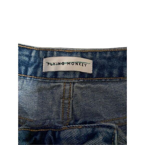 Flying Monkey Ultra High Rise Straight Leg Jeans Destroyed Distressed The Buckle - Picture 7 of 15